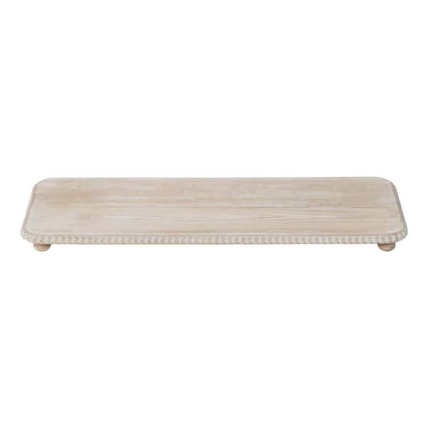 PARISLOFT Whitewashed Wood Beaded Tabletop Riser