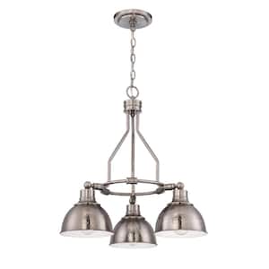 Timarron 3-Light Down Chandelier in Antique Nickel Finish Chandelier Pendant for Kitchen/Dining/Foyer, No Bulbs Included