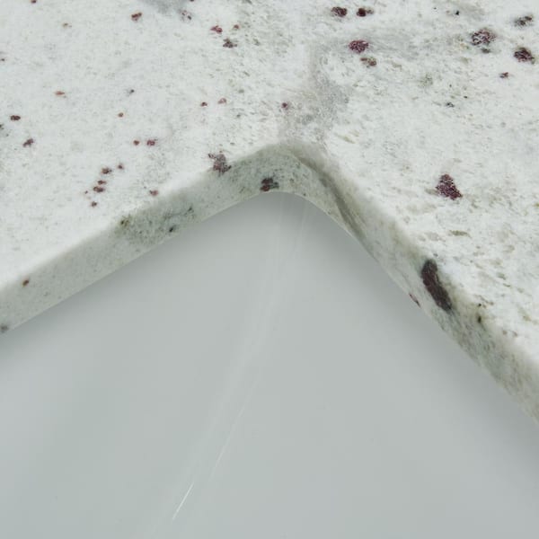 61 in. W x 22 in. D x .75 H Granite Double Basin Vanity Top in Glacier White with White Basins 61 in. W x 22 in. D x .75 H Granite Double Basin Vanity Top in Glacier White with White Basins