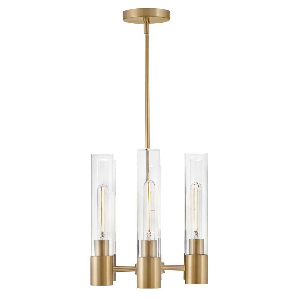 Shea 6-Light Lacquered Brass and Clear Glass Chandelier