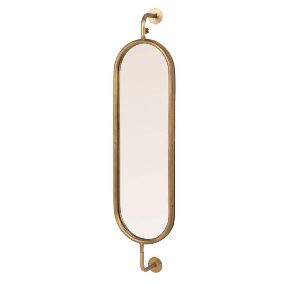 Collier Gold 4.8 in. W x 9.6 in. H Oval Metal Framed Wall Mirror with Brackets price history on PriceWatchPro