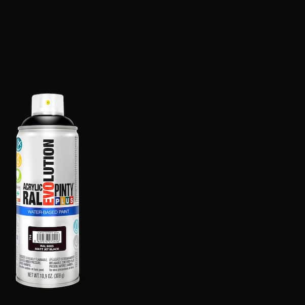 PINTY PLUS Evolution Acrylic 10.9 oz. Matt Jet Black, Water Base Spray Paint