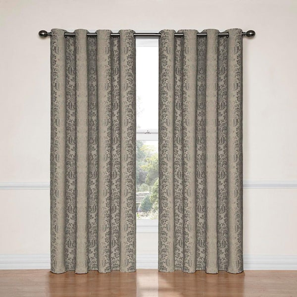 Eclipse Black Medallion Thermal Blackout Curtain - 52 in. W x 84 in. L