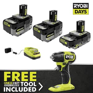 ONE+ 18V HIGH PERFORMANCE Kit w/ (2) 4.0 Ah Batteries, 2.0 Ah Battery, Charger, & FREE ONE+ HP Brushless Impact Wrench