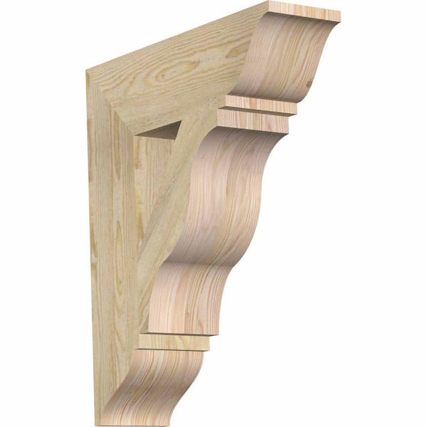 Ekena Millwork 6 in. x 26 in. x 22 in. Douglas Fir Funston Traditional Rough Sawn Bracket
