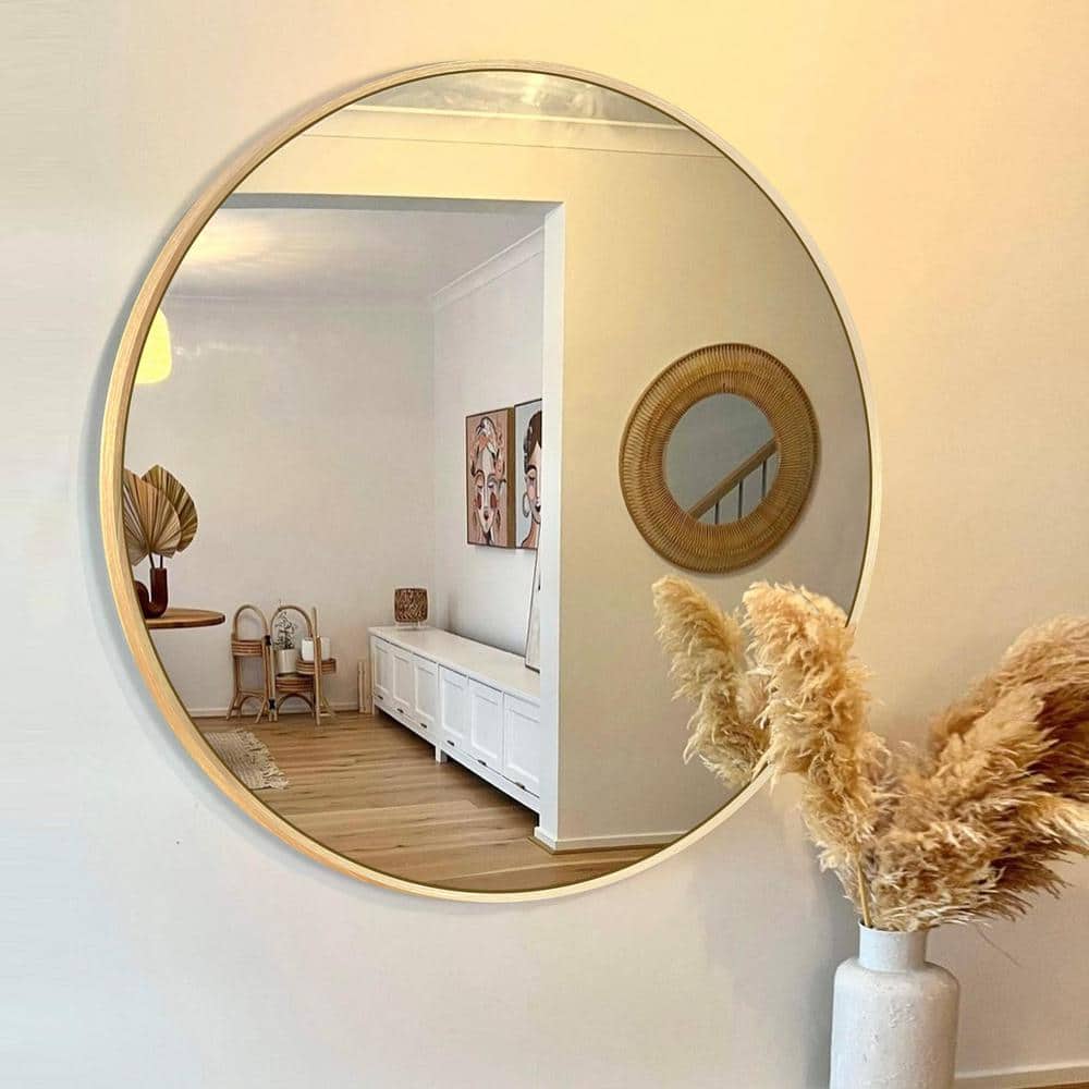 36 in. W x 36 in. H Gold Vanity Round Wall Mirror Aluminum Alloy Frame Bathroom Mirror price history on PriceWatchPro