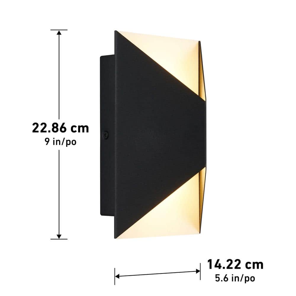 Black Aluminum Modern Outdoor LED Lantern Sconce