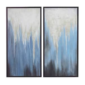 2- Panel Abstract Framed Wall Art with Black Frame 48 in. x 24 in.