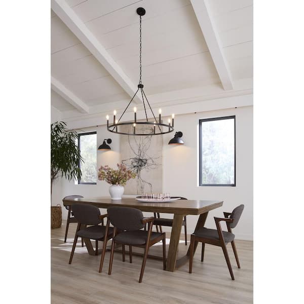 Gilliam 35-1/2 in. 9-Light Matte Black Chandelier