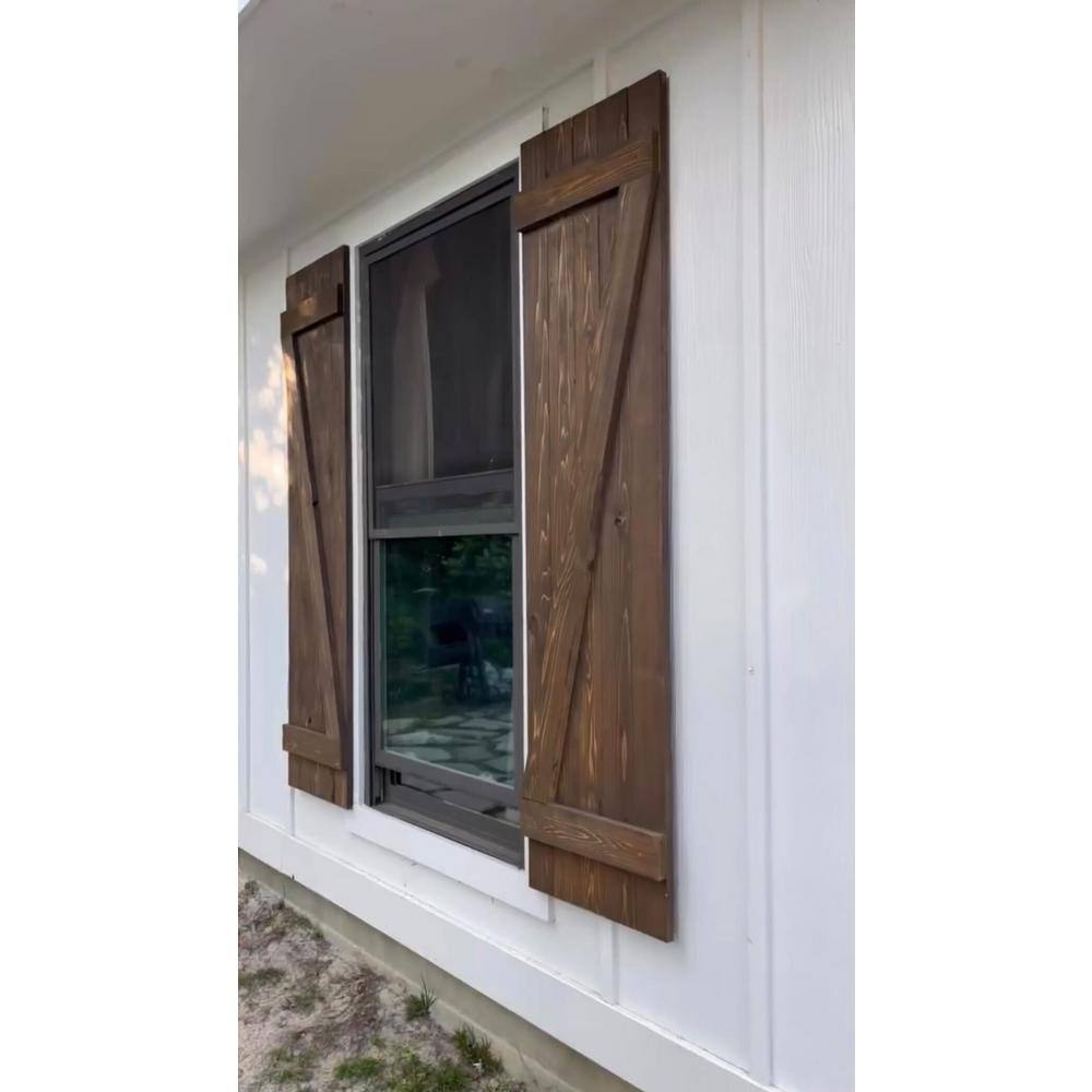 Dirty Blonde 72" Western Red Cedar Board and Batten Shutters (Set of 2)