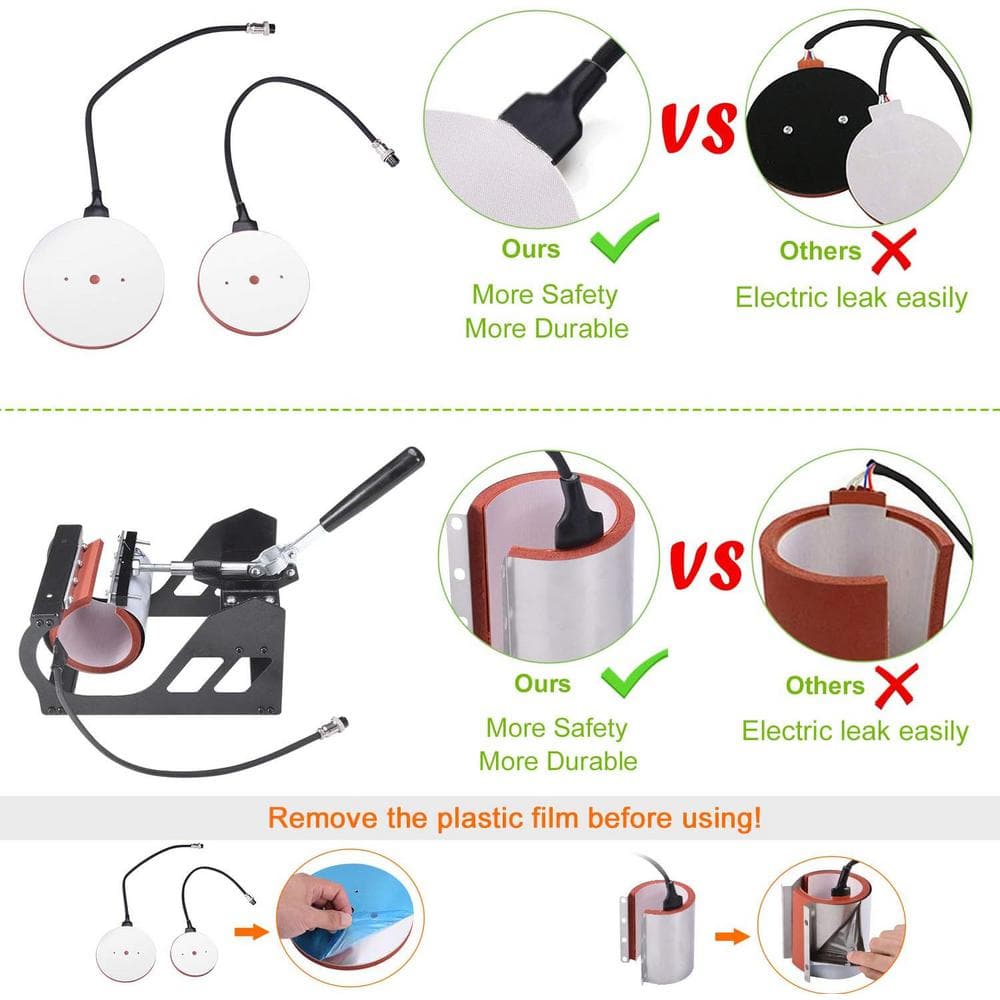 Black and Red 5-in-1 Digital Heat Press Machine