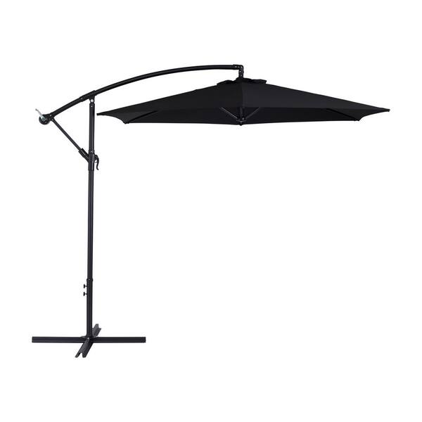 CorLiving 9 ft. Cantilever Tilt Patio Umbrella in Black