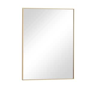 24 in. x 18 in. Rectangle Framed Gold Wall Mirror with Thin Frame