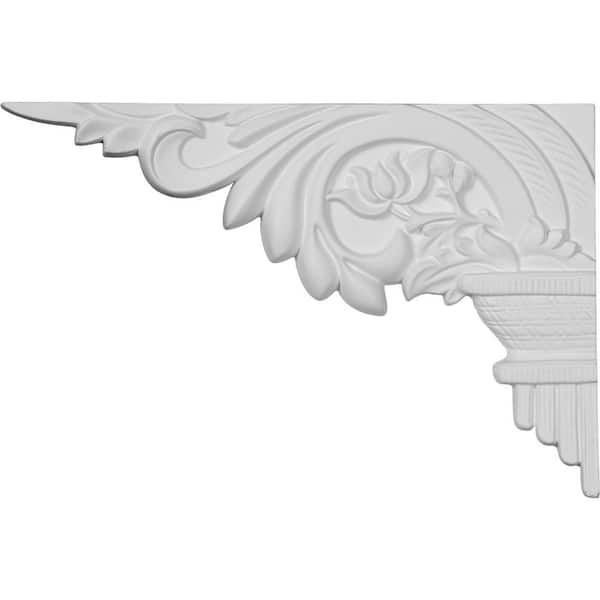 Ekena Millwork 10-5/8 in. x 5/8 in. x 7 in. Primed Polyurethane Telma Left Stair Bracket