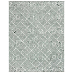 Abstract Dark Green/Ivory 8 ft. x 10 ft. Diamond Geometric Area Rug