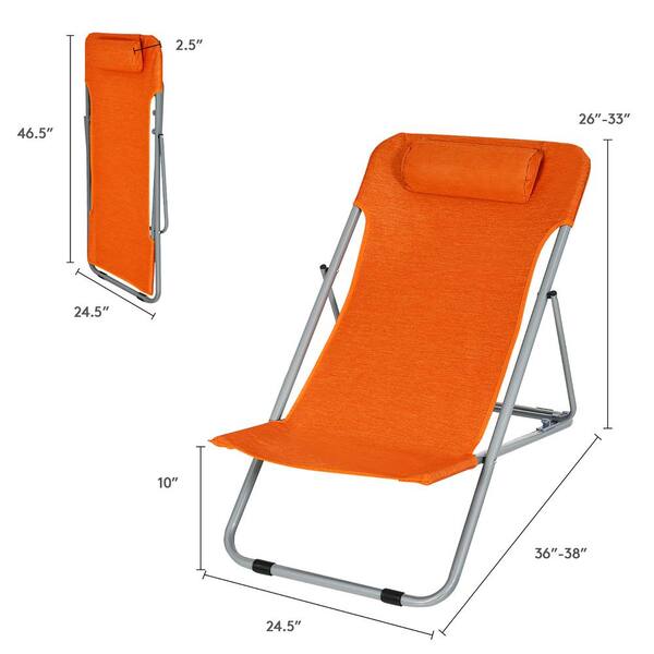 2 Folding Beach Chair Camping Chair Outdoor Arm Lightweight Portable 3-Position 