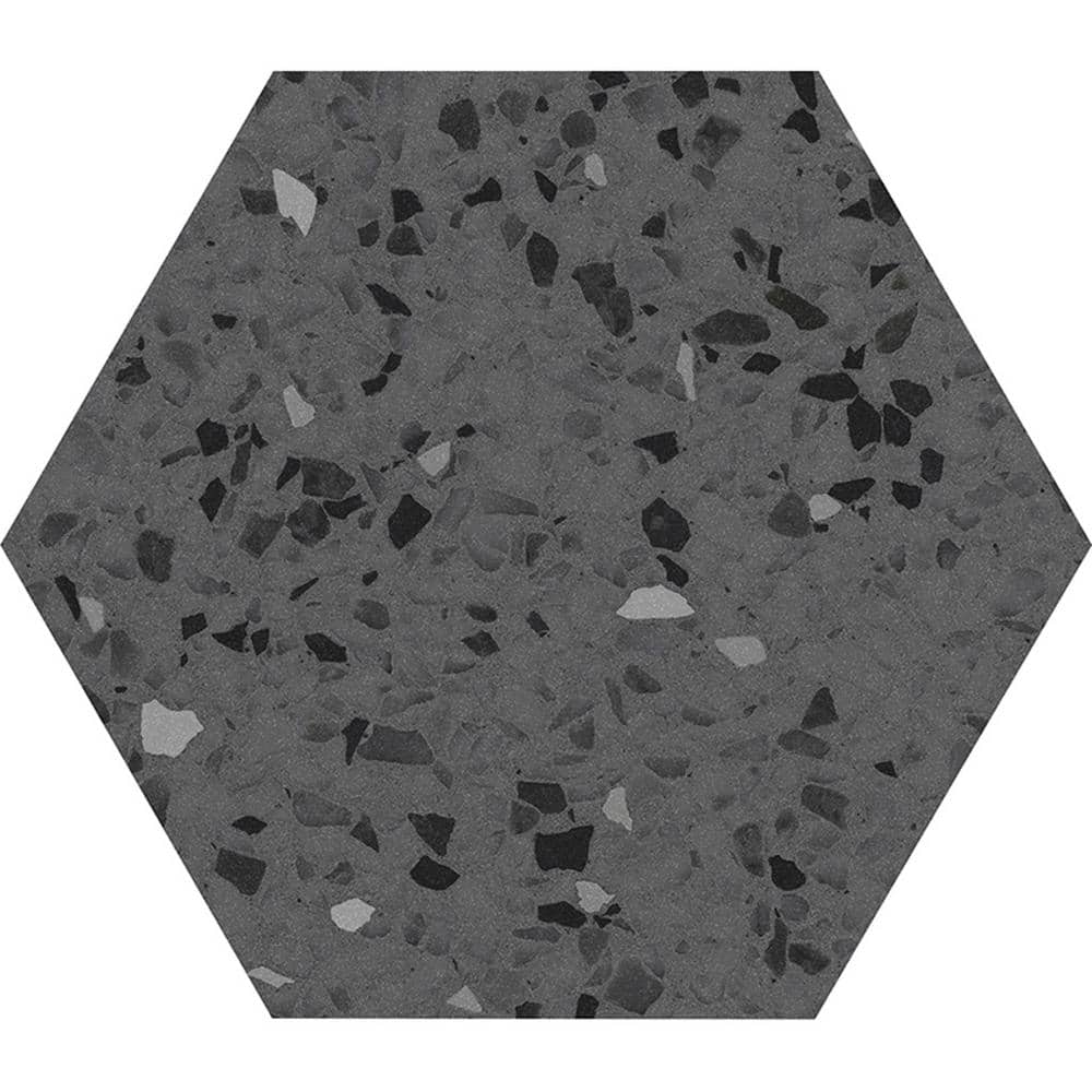 Gray and Black Hexagonal Porcelain Wall and Floor Tile