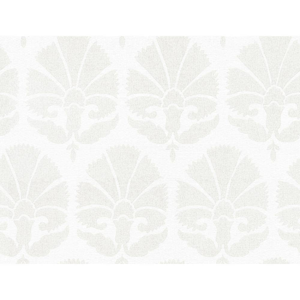 York Wallcoverings Ronald Redding Lily White and Cream Ottoman Fans ...