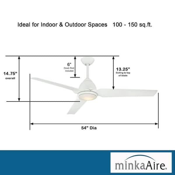 MINKA-AIRE Java 54 in. Integrated LED Indoor/Outdoor Flat White