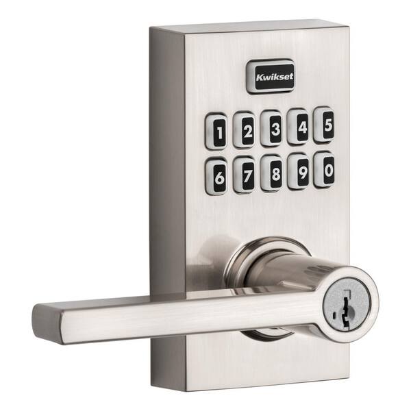 Kwikset 917 SmartCode Satin Nickel Contemporary Keypad Electronic SingleCylinder Halifax Door