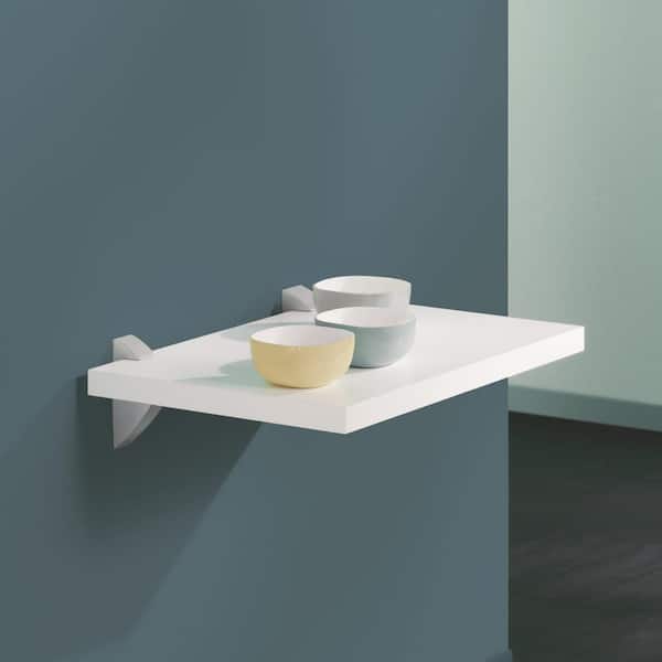 SUMO 17.7 in. W x 15.7 in. D x 0.98 in White MDF Decorative Wall Shelf without Brackets