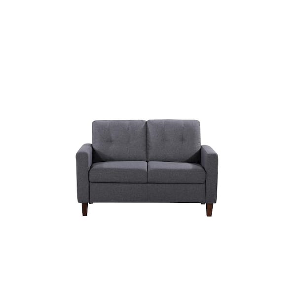 US Pride Furniture Rossetti Mid-Century Tufted Gray Loveseat