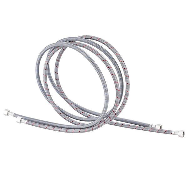 VEVETTA 72 in. 3/8 in. Compression x 3/8 in. Compression Braided Stainless Steel Faucet Supply Line