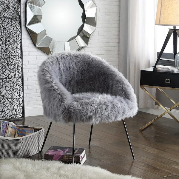 Vanity Chair Fluffy Off 69, White Fuzzy Chair For Vanity