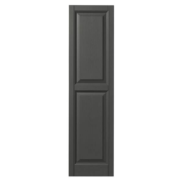Ply Gem 12 in. x 55 in. Raised Panel Polypropylene Shutters Pair in Spanish Moss