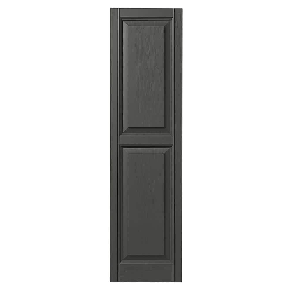 12 in. x 64 in. Raised Panel Polypropylene Shutters Pair in Spanish Moss price history on PriceWatchPro