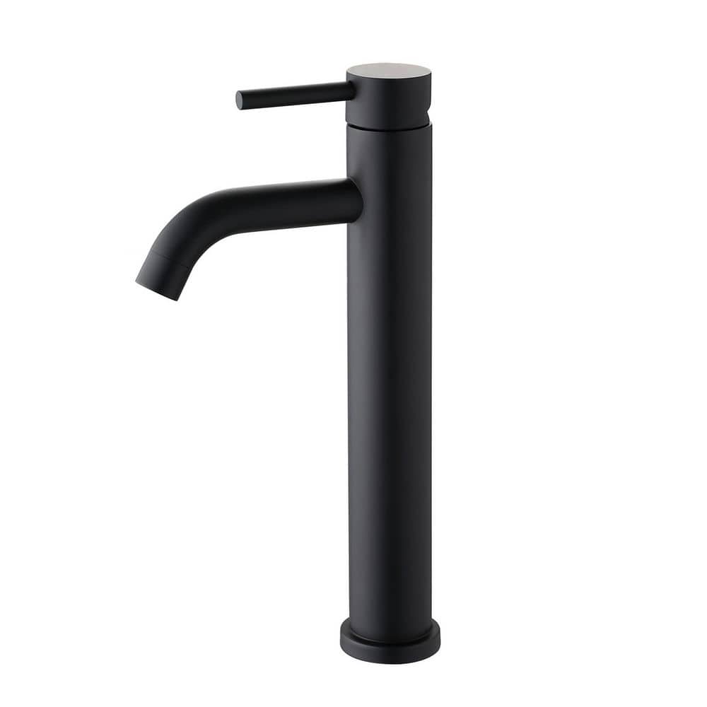 Single Hole Single Handle Bathroom Sink Faucet Stainless Steel Construction Vessel Basin Faucet in Matte Black price history on PriceWatchPro