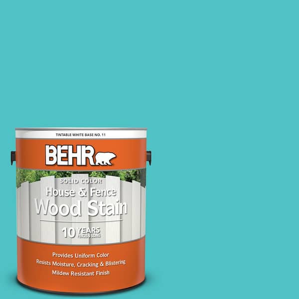 BEHR 1 gal. #500B-4 Gem Turquoise Solid Color House and Fence Exterior Wood Stain