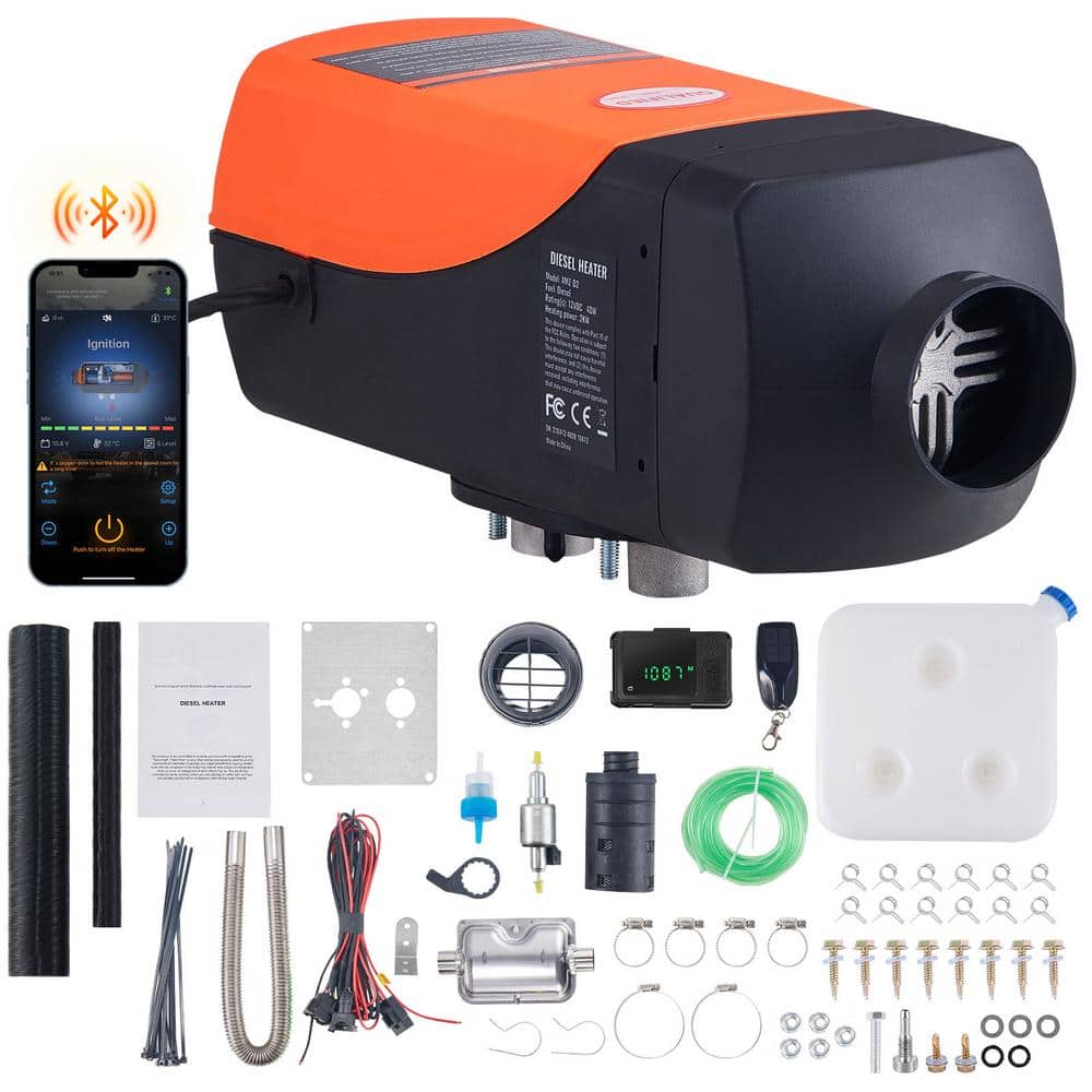 Diesel Air Heater 6,824 BTU 2,000-Watt Diesel Heater 12V Bluetooth App LCD Display Other Fuel Type Space Heater price history on PriceWatchPro