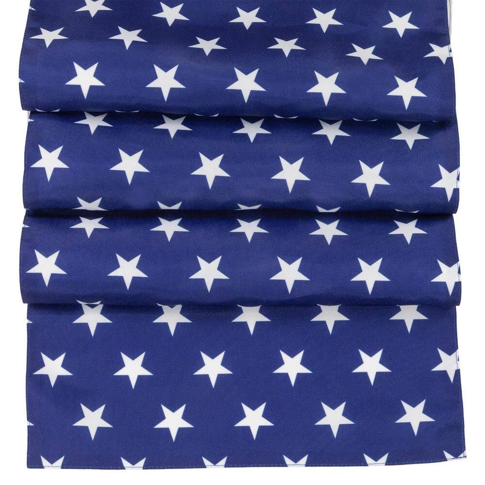 72" Blue and White Stars Patriotic Polyester Table Runner