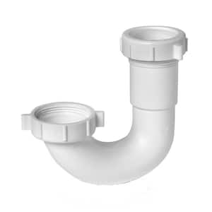1-1/2 in. White Plastic Bullnose-Joint Sink Trap J-Bend