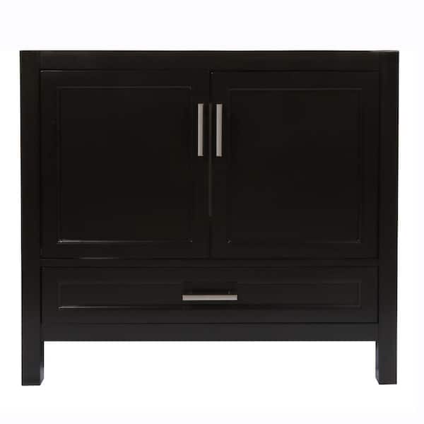 Amluxx Salerno 37 in. W x 22 in. D x 34.5 in. H Bath Vanity Cabinet Only in Espresso