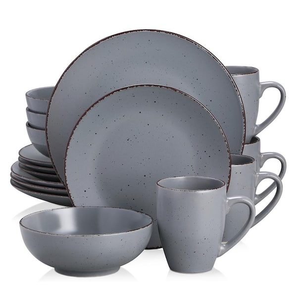 vancasso Series Bella 16-Pieces Dinnerware Set Porcelain Dinner Set Crockery  in Vintage Look Gray (Service for 4) VC-BELLA-GY-SL - The Home Depot