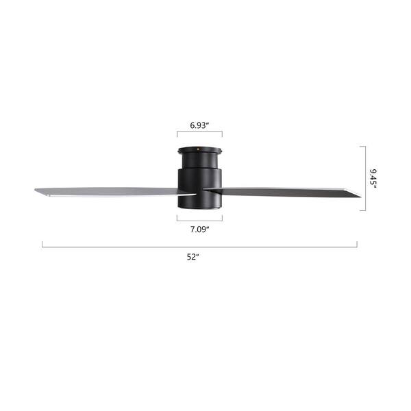 注目の福袋をピックアップ！ WINGBO 52 Fan Ceiling DC Mount Flush Silver and Black in. 彫刻・オブジェ