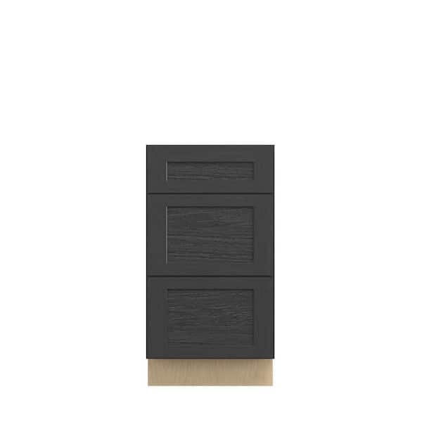 Kunal Kitchens Jamestown Recessed 18 in. W x 34.5 in. H x 24 in. D in Espresso Plywood Assembled Drawer Base Cabinet
