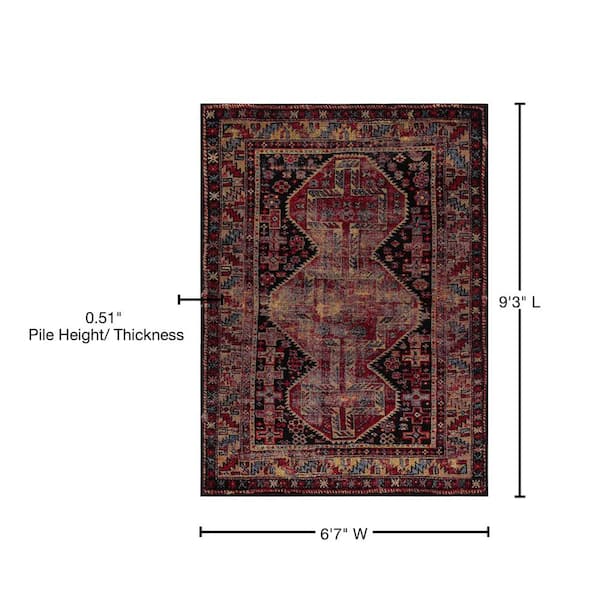Concord Global Trading Diamond Antique Black 7 ft. x 9 ft