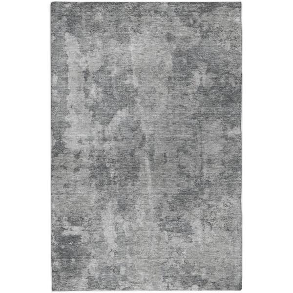Dream Shag Premium Machine Washable Abstract ADS573 Gray 9 ft. x 12 ft. Area Rug