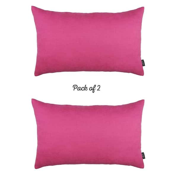 HomeRoots Charlie Set of 2 Fuchsia Pink Modern Lumbar Throw