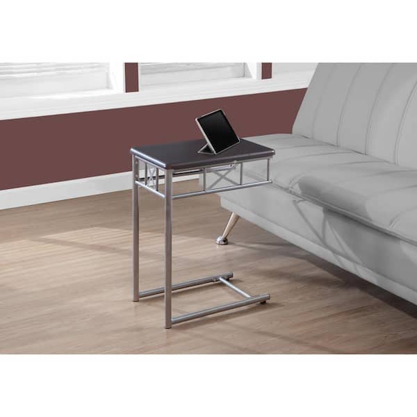 Monarch Specialties Cappuccino and Silver End Table