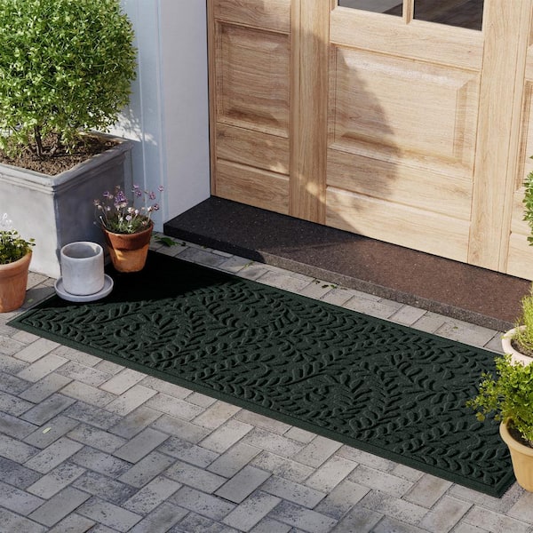 WaterHog Boxwood Evergreen 22 in. x 60 in. PET Polyester Indoor Outdoor Doormat Runner