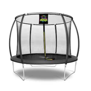 Machrus Moxie 10 ft. Charcoal PumpkinShaped Outdoor Trampoline Set with Premium TopRing Frame Safety Enclosure