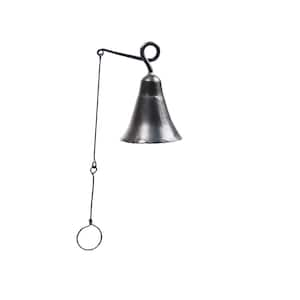 Old Time Farmhouse Style Wrought Iron Small Bell, 6.5 in. Tall Graphite Powder Coat Finish