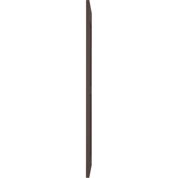 Ekena Millwork 15 in. W x 58 in. H Americraft 2-Equal Flat Panel Exterior Real Wood Shutters Pair in Raisin Brown - image 4