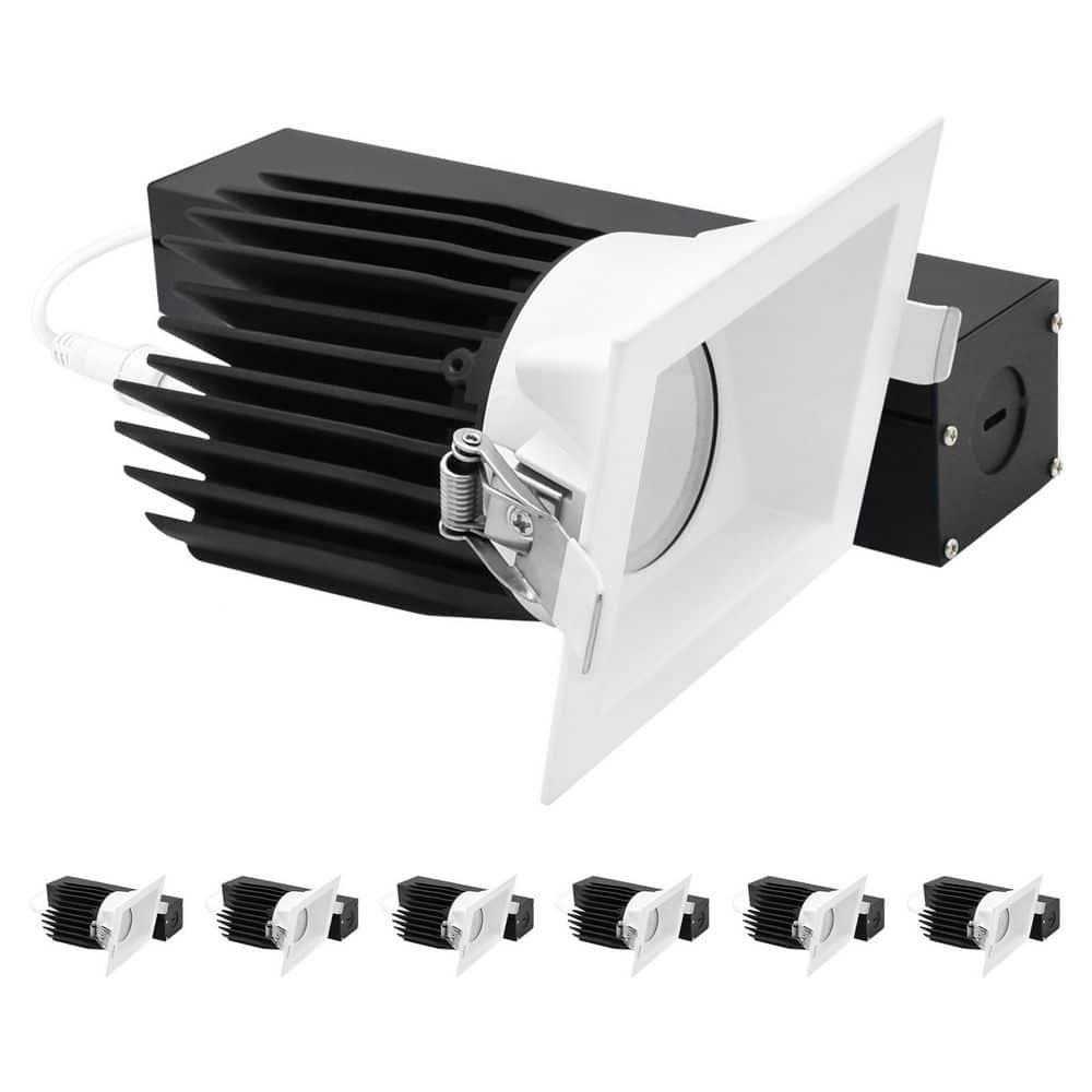 3 In. Integrated LED Regressed Light with Square White Wall Washer Trim 5CCT 15/20W 1450/2100LM Dimmable 38° Beam 6 Pack price history on PriceWatchPro