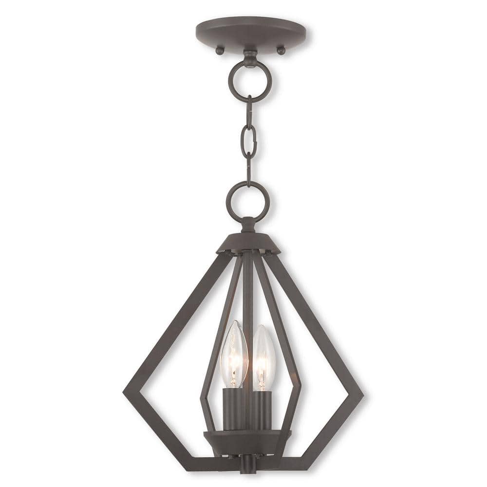 Bronze Mini 2-Light Industrial Candle Chandelier