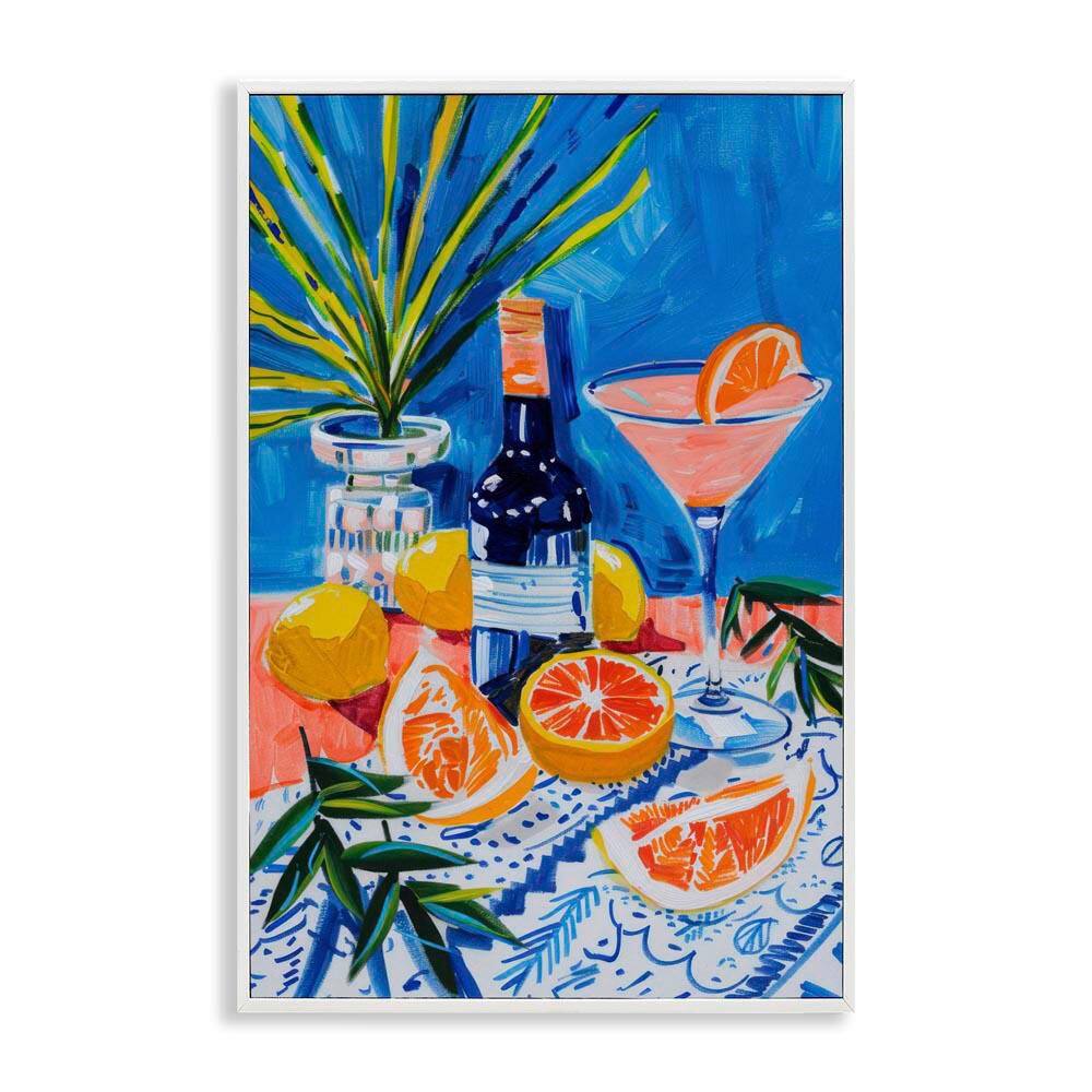 Wine Bottle and Citrus by LSR Design Studio White Framed Food Giclee Art Print 18 in. x 12 in. price history on PriceWatchPro